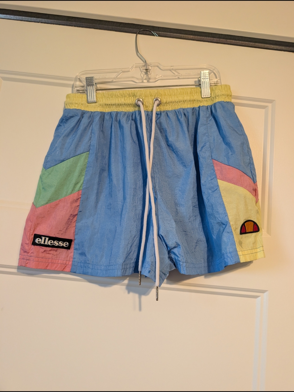 ellesse Pastel Colorblock Athletic Shorts - Blue, Pink, Yellow, Green